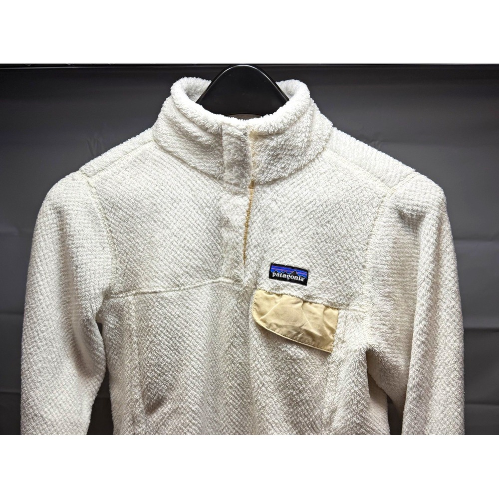 Patagonia Re-Tool Snap-T Pullover Fleece Jacket Womens Small White Cream 25443